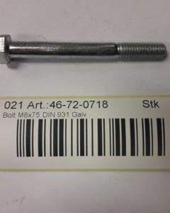 Hexagon head screw M 8x75 DIN 931  galv